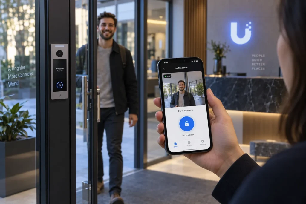 Ouverture à distance d’une porte depuis une application d’interphonie